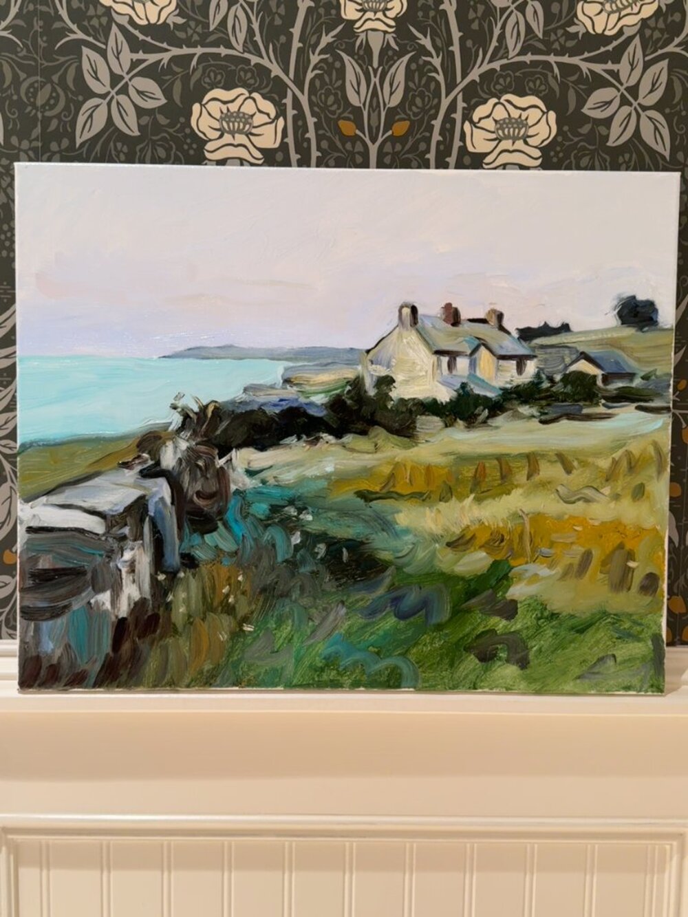 Original 20x16 Oil Painting - "Coastal Cottage" - Impressionist Landscape